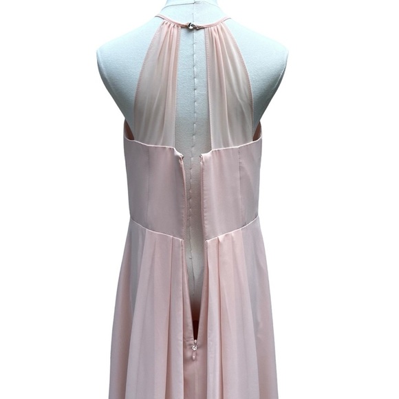 Azazie Sarah Halter Dress in Pearl Pink Size 10 - Picture 11 of 16